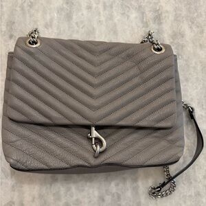 Rebecca Minkoff Chevron Quilted Shoulder Bag in Gray